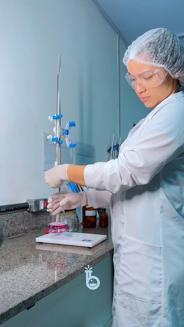 Profissional na bancada de análises, em publicação da MinasLab